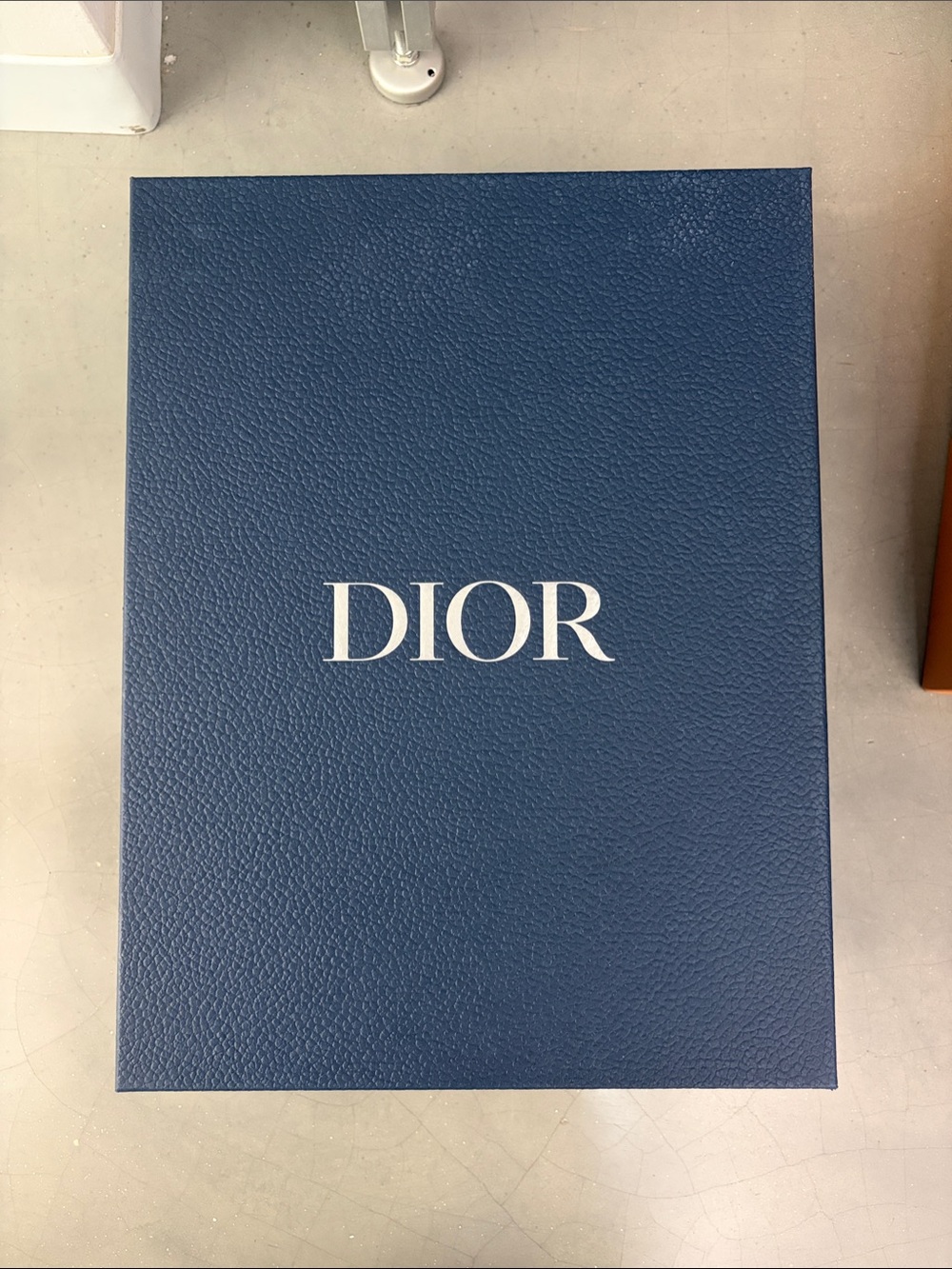 Dior Textured Navy Box with silver Logo